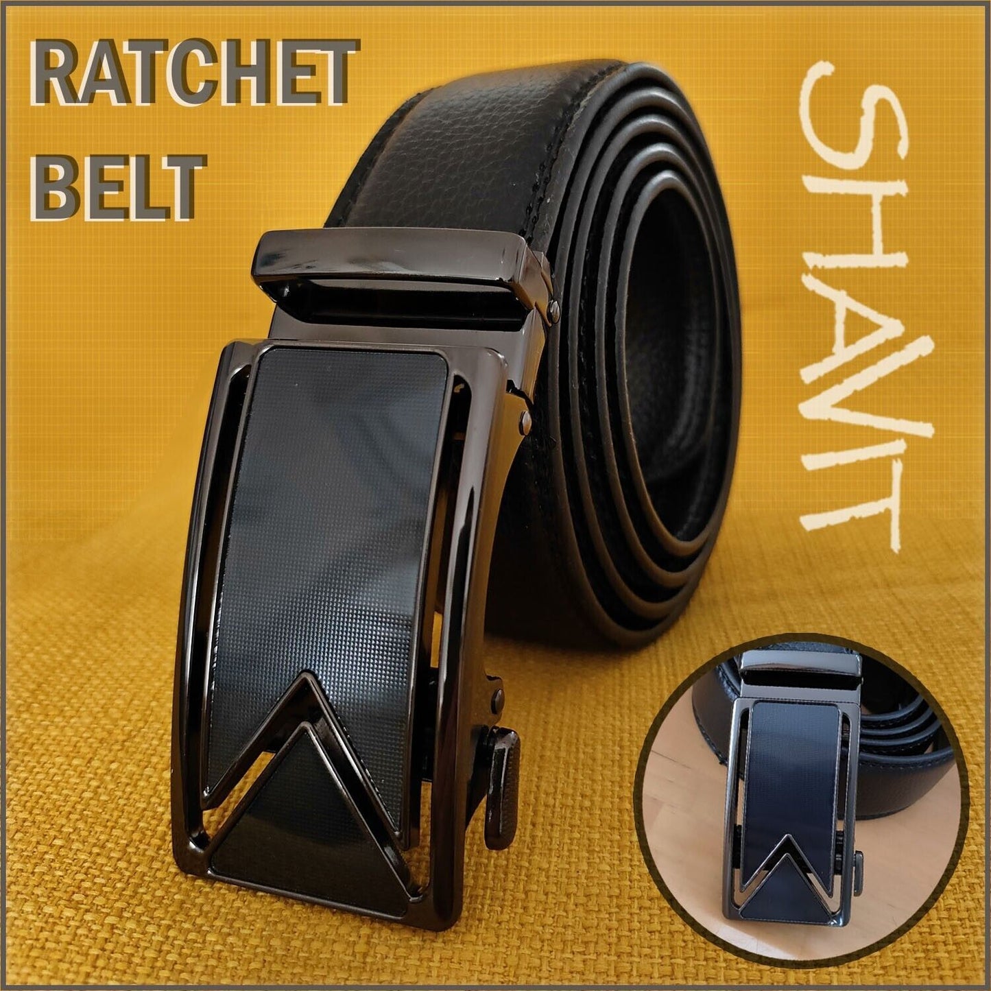 Elite Ratchet Leather Belt for Men – Adjustable Automatic Buckle