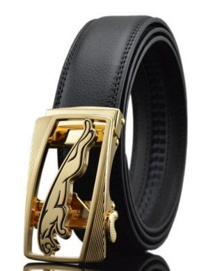 Sleek Men’s Auto-Lock Leather Belt