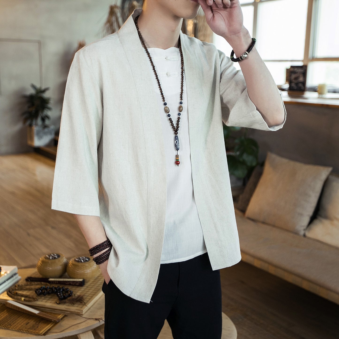 Traditional Chinese Cotton & Linen Cardigan Shirt