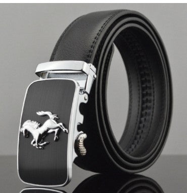 Sleek Men’s Auto-Lock Leather Belt