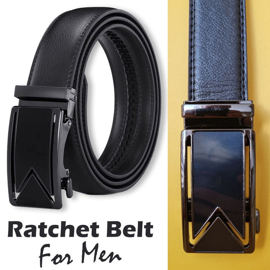 Elite Ratchet Leather Belt for Men – Adjustable Automatic Buckle