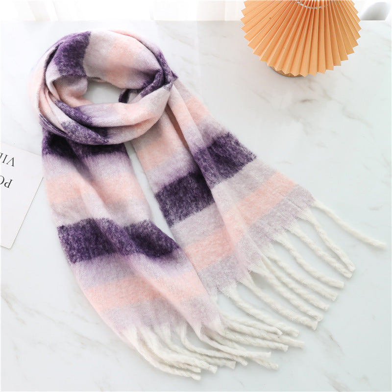 European And American Fashion Women's Scarf Winter Cashmere Thickened Warm Shawl