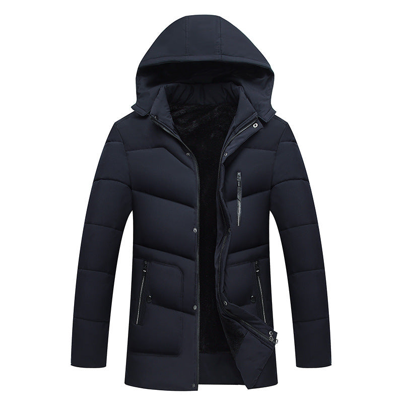 Hooded warm windbreaker