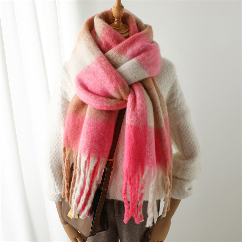 European And American Fashion Women's Scarf Winter Cashmere Thickened Warm Shawl