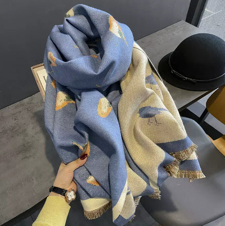 All-match Scarf Warm Bird Pattern Cashmere Shawl