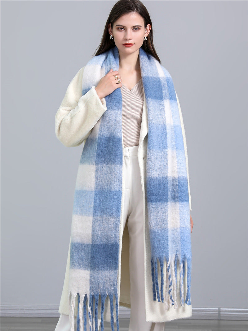 European And American Fashion Women's Scarf Winter Cashmere Thickened Warm Shawl