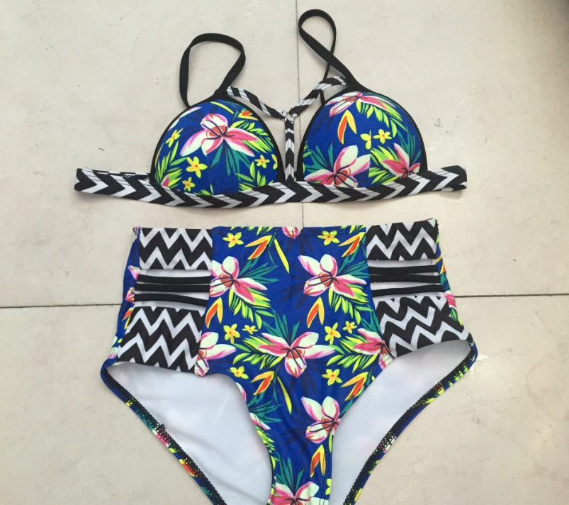 Color Pop: Multicolor High Waist Bikini