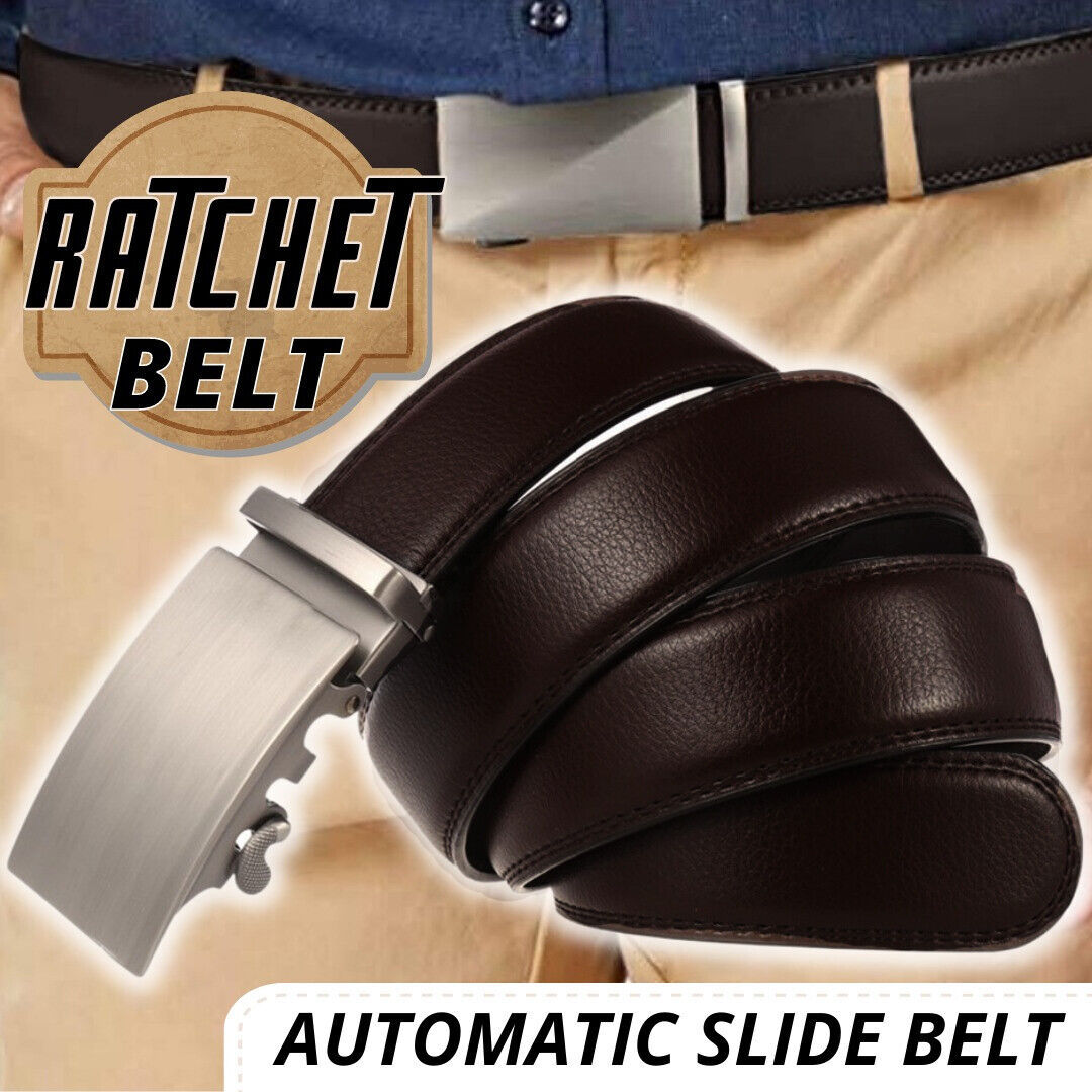 Refined Elegance Men's Dark Brown Ratchet Leather Belt