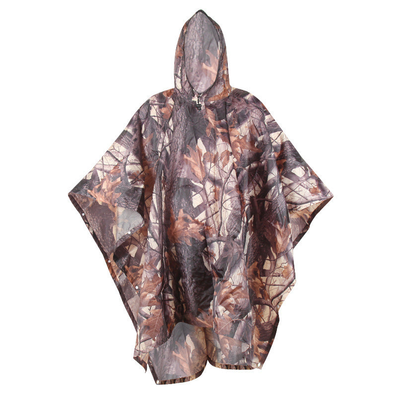 Camouflage Raincoat Three-in-one Mountaineering Multifunctional PU Waterproof Canopy And Floor Mat Raincoat