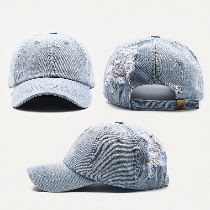 Korean-Inspired Frayed Denim Cap