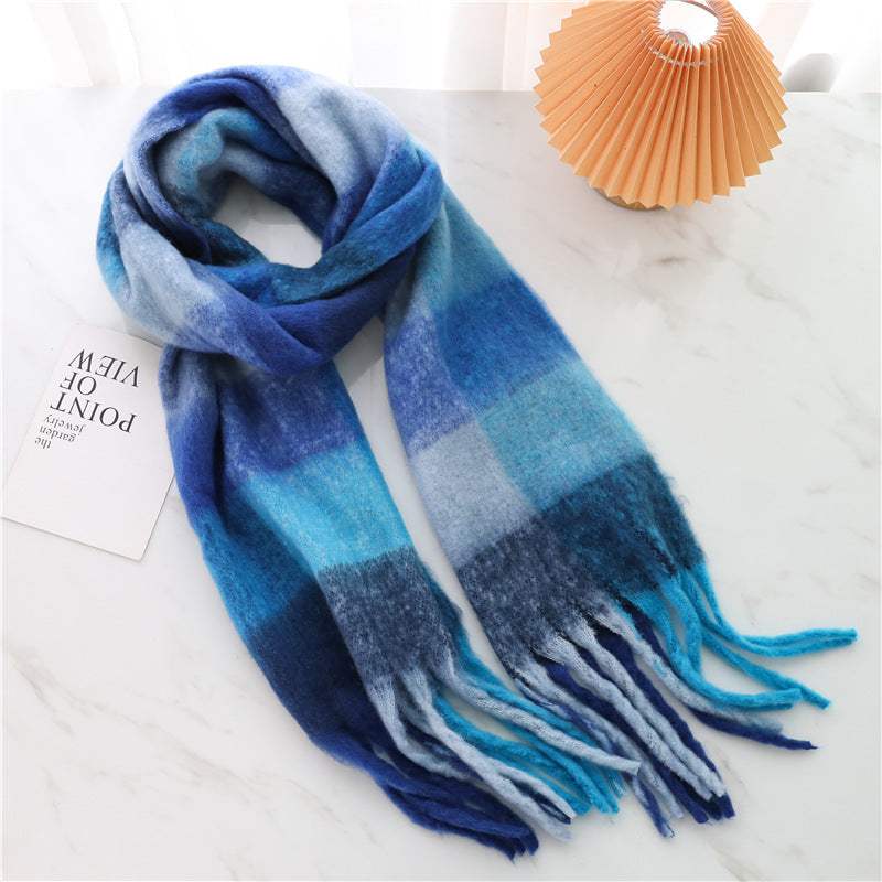 European And American Fashion Women's Scarf Winter Cashmere Thickened Warm Shawl