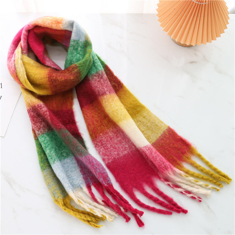 European And American Fashion Women's Scarf Winter Cashmere Thickened Warm Shawl