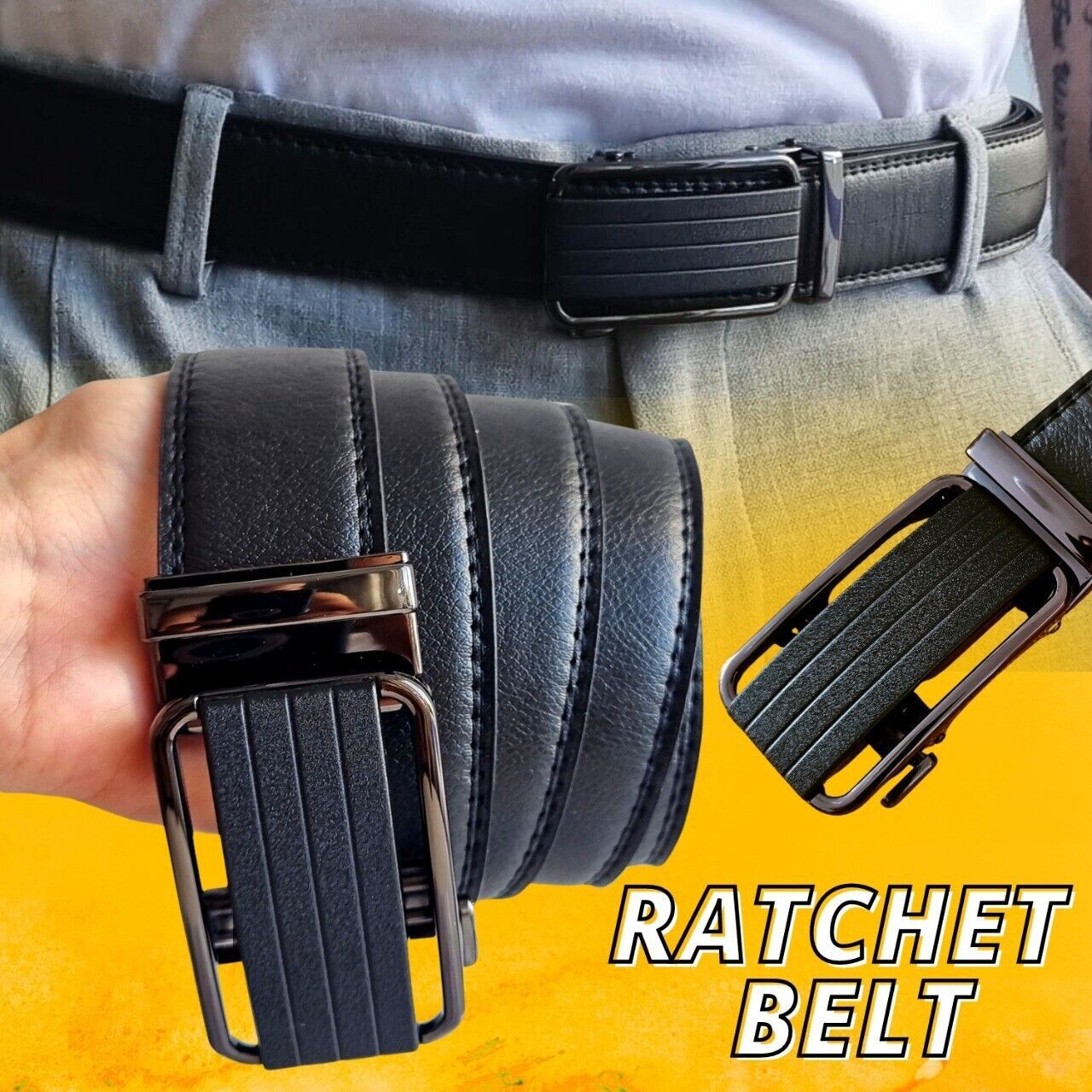 Flex Ease Men's Adjustable Leather Belt