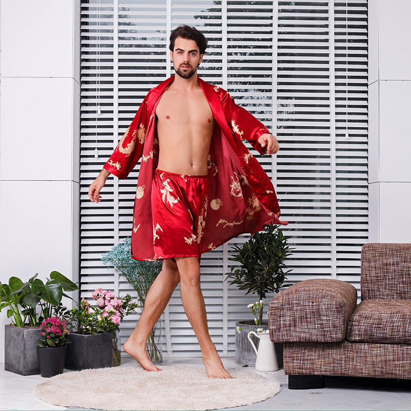 Dragon Embrace Silk Pajama Shorts