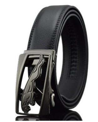 Sleek Men’s Auto-Lock Leather Belt