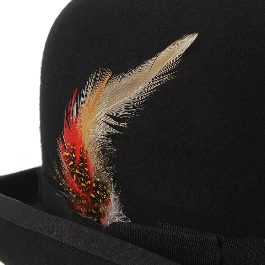 Feathered Crown Bowler Hat