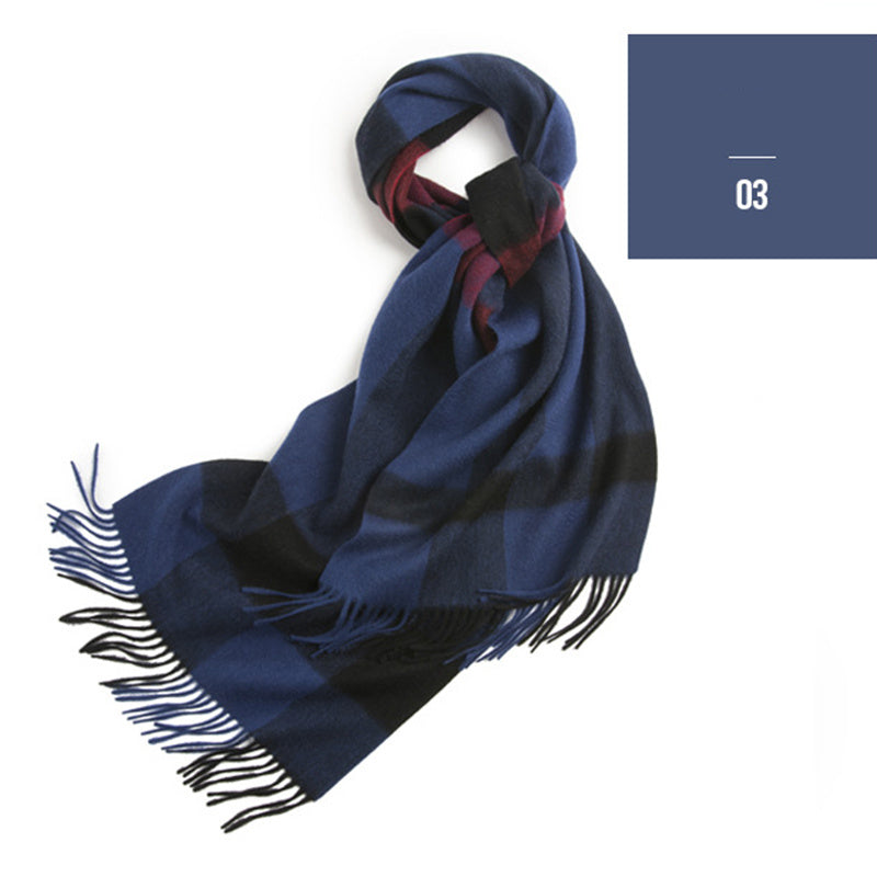 New style plaid women 40cm wide pure wool shawl