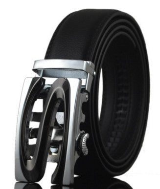 Sleek Men’s Auto-Lock Leather Belt