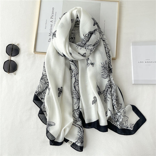 Scarf Female Autumn And Winter Travel Decoration Thin Cotton And Linen Long Shawl