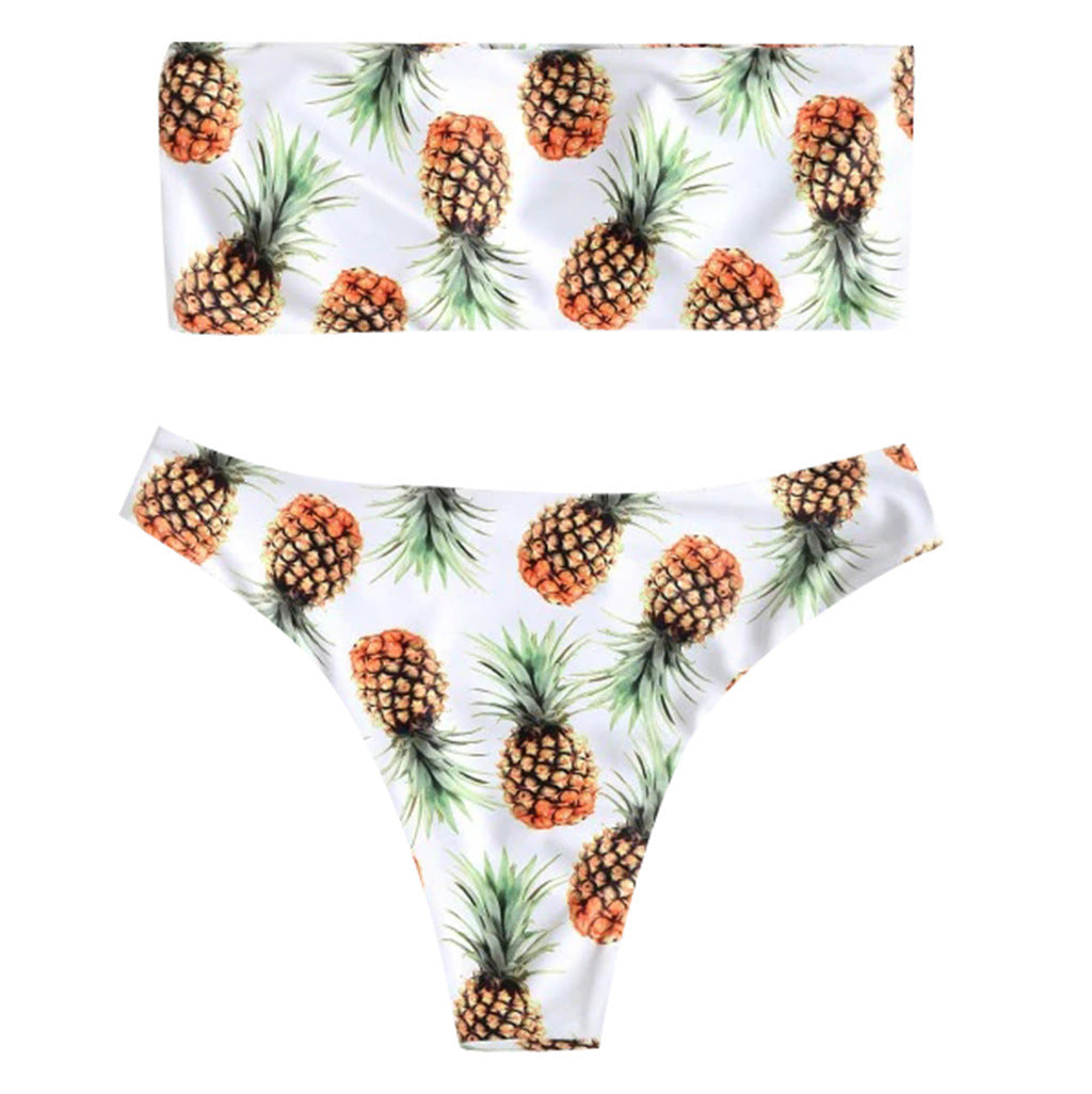 Tropical Vibes: Pineapple Tube Top Bikini