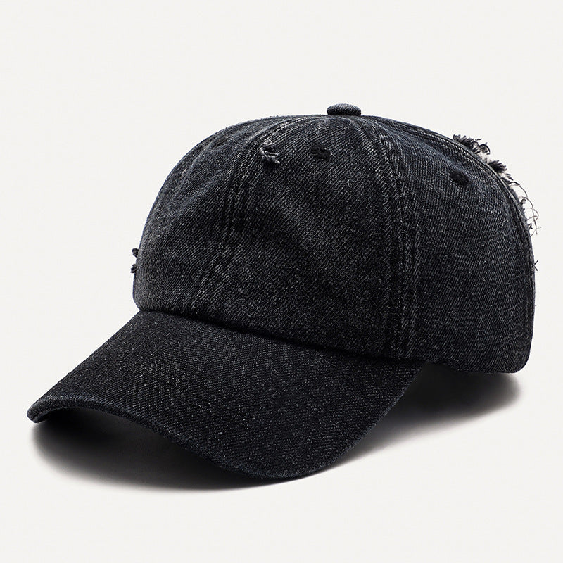 Korean-Inspired Frayed Denim Cap