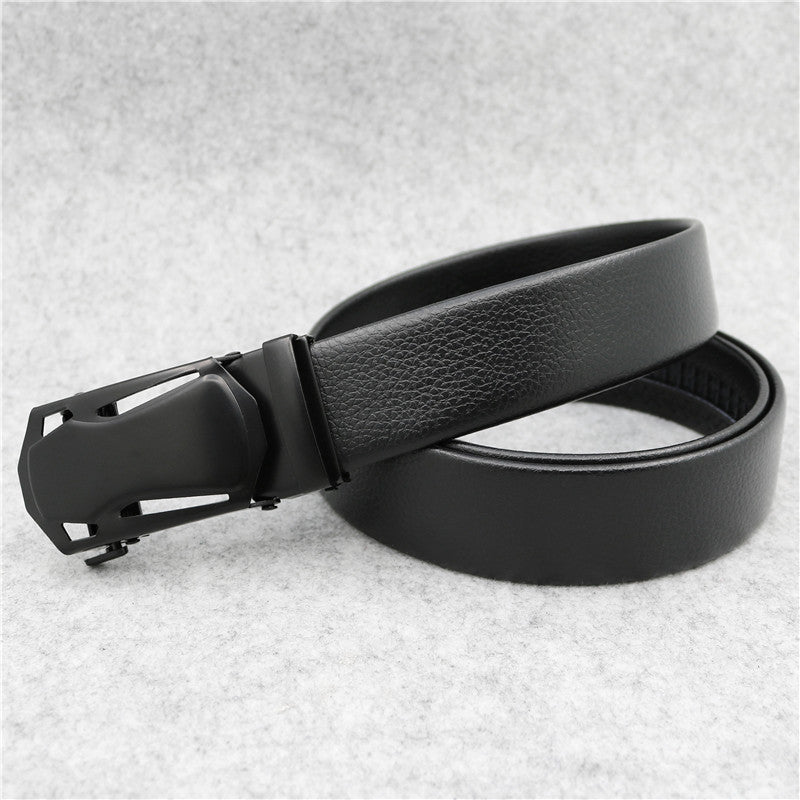 Black Microfiber Slide Buckle Belt for Men