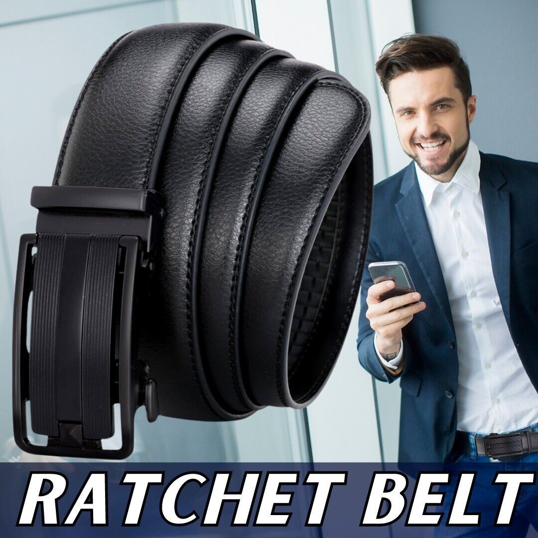 Precision Fit Leather Ratchet Belt for Men