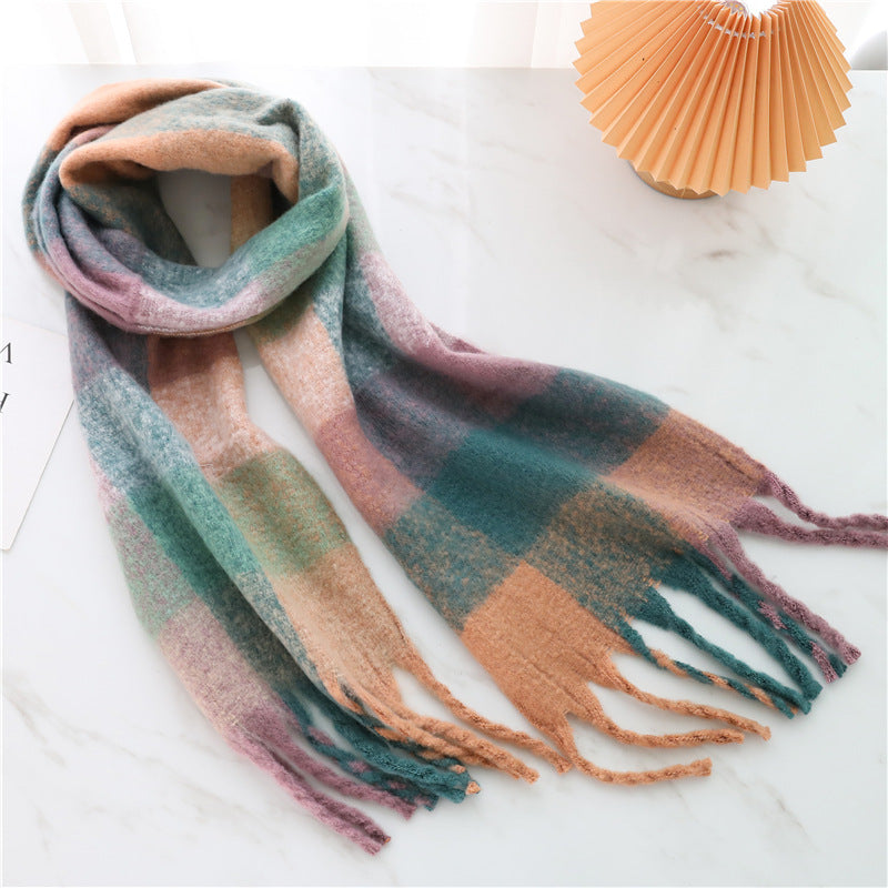 European And American Fashion Women's Scarf Winter Cashmere Thickened Warm Shawl