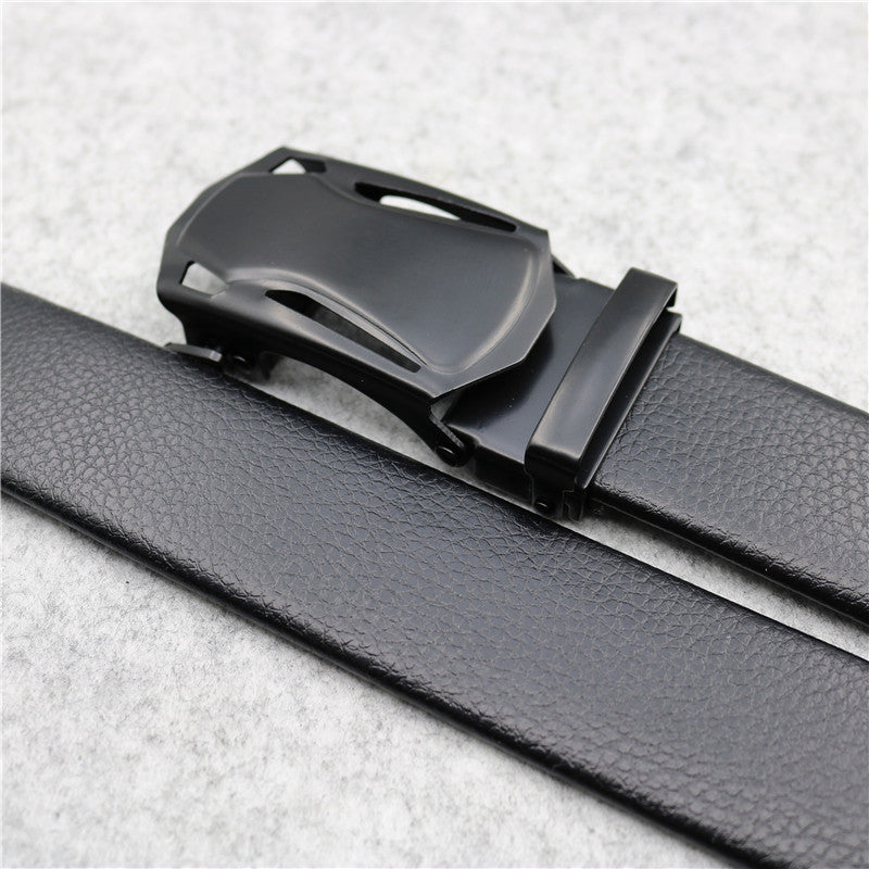 Black Microfiber Slide Buckle Belt for Men