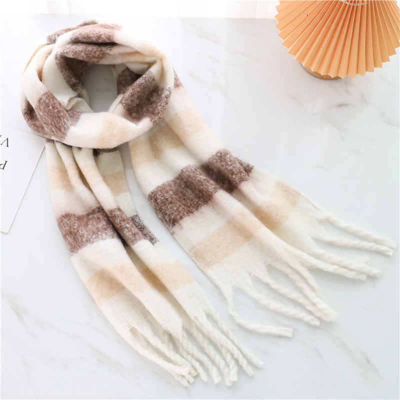 European And American Fashion Women's Scarf Winter Cashmere Thickened Warm Shawl