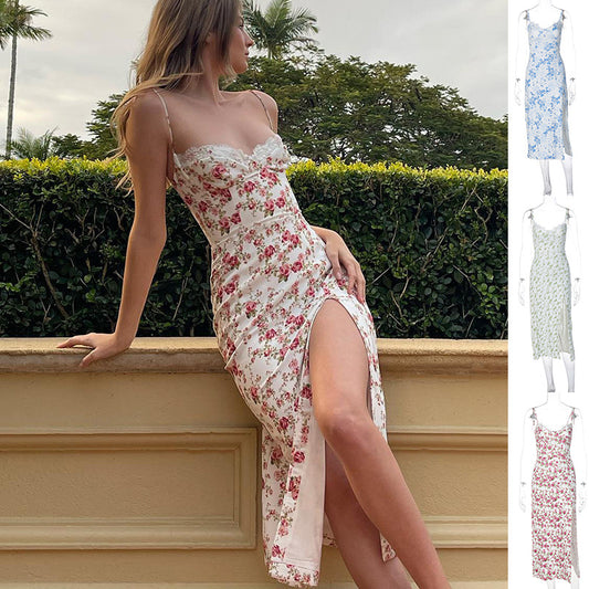 Blooming Lace Floral Suspender Dress