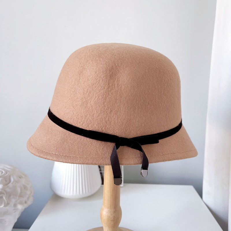 Sophisticated Bow-Accented Wool Felt Hat for Women