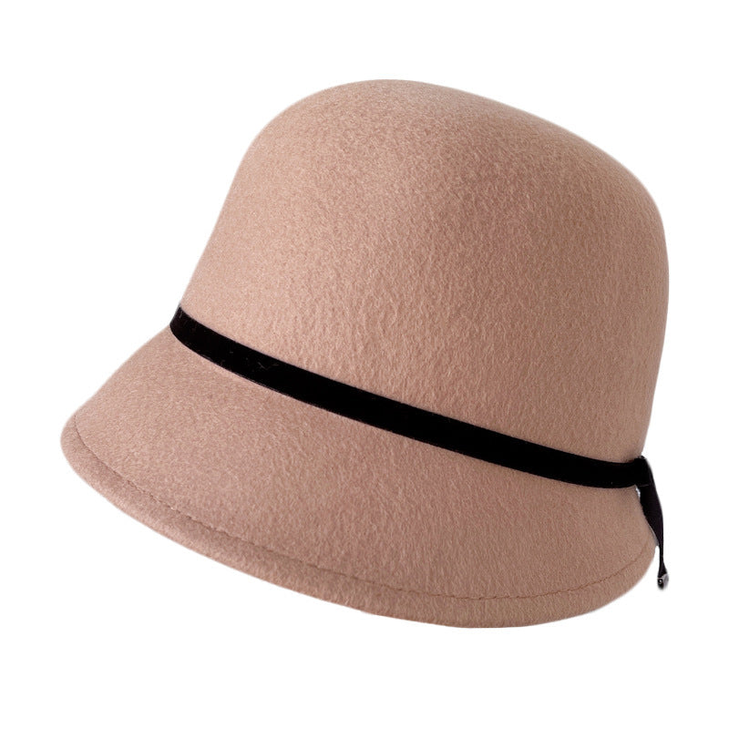 Sophisticated Bow-Accented Wool Felt Hat for Women