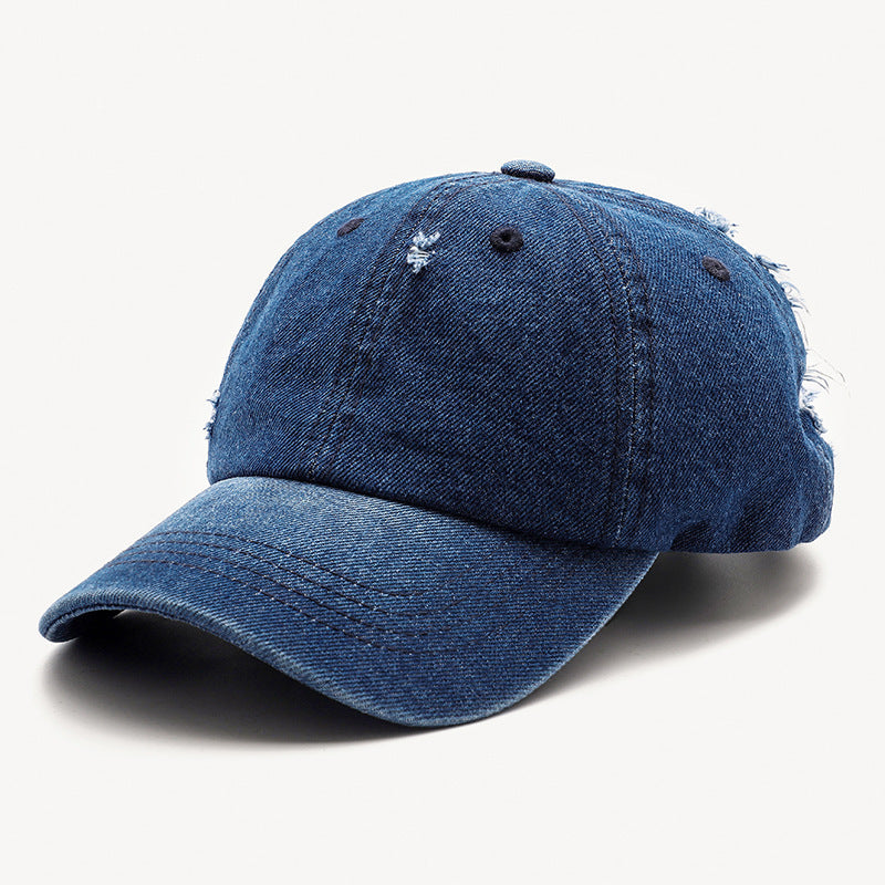 Korean-Inspired Frayed Denim Cap