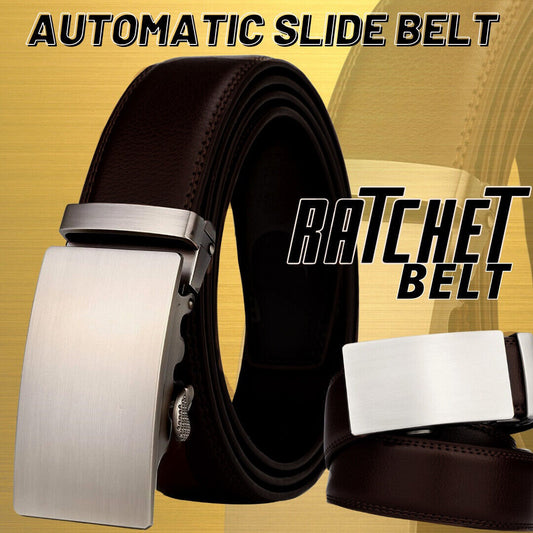 Refined Elegance Men's Dark Brown Ratchet Leather Belt