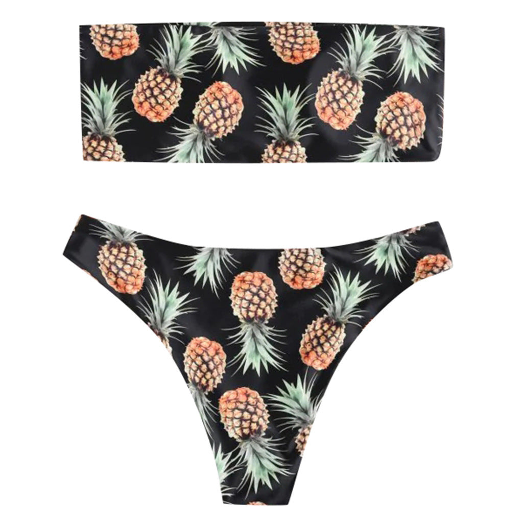 Tropical Vibes: Pineapple Tube Top Bikini