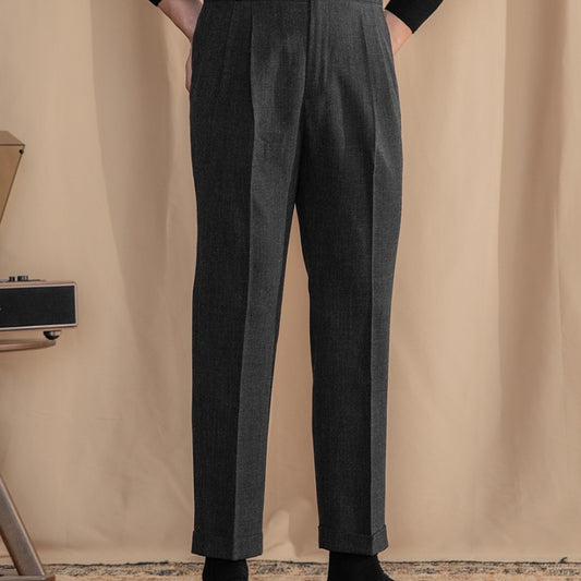 Retro Refined High-Waisted Trousers