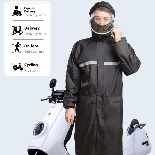 Rainproof Outdoor Motorcycle Riding Reflective Split Raincoat